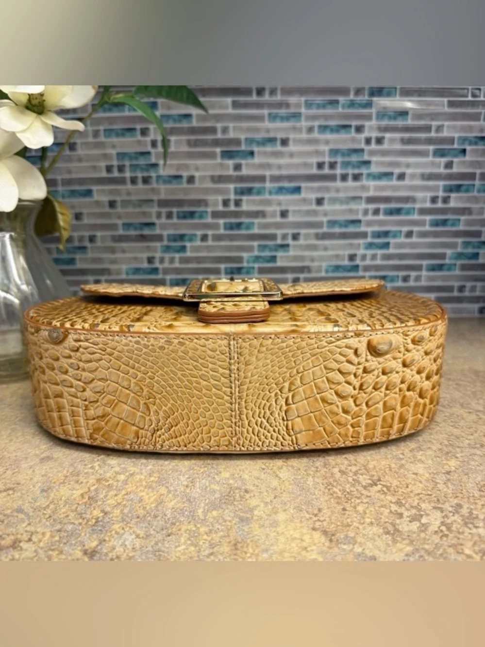NWT Brahmin Cynthia golden Honey Brown purse